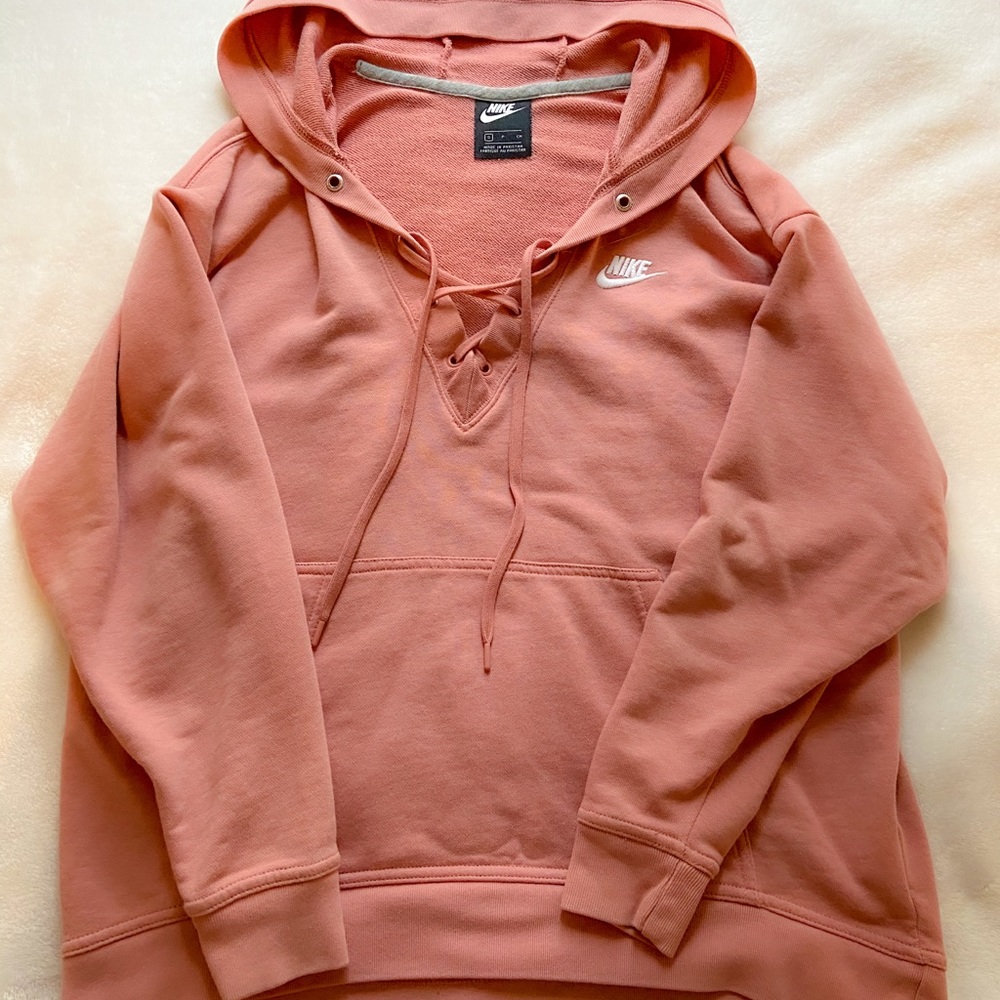 nike club lace up hoodie